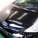 トヨタ・プリウスα（202ブラック）　新車ミガキLEVEL1＋PX-V300（親水タイプガラスコーティング）