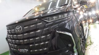 2025/1 トヨタ・アルファード エグゼクティブラウンジ（202ブラック）セラミックプロ９H疎水性　岩見沢市よりご利用ありがとうございました。